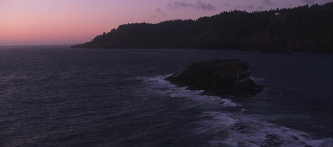 A coastline in the evening