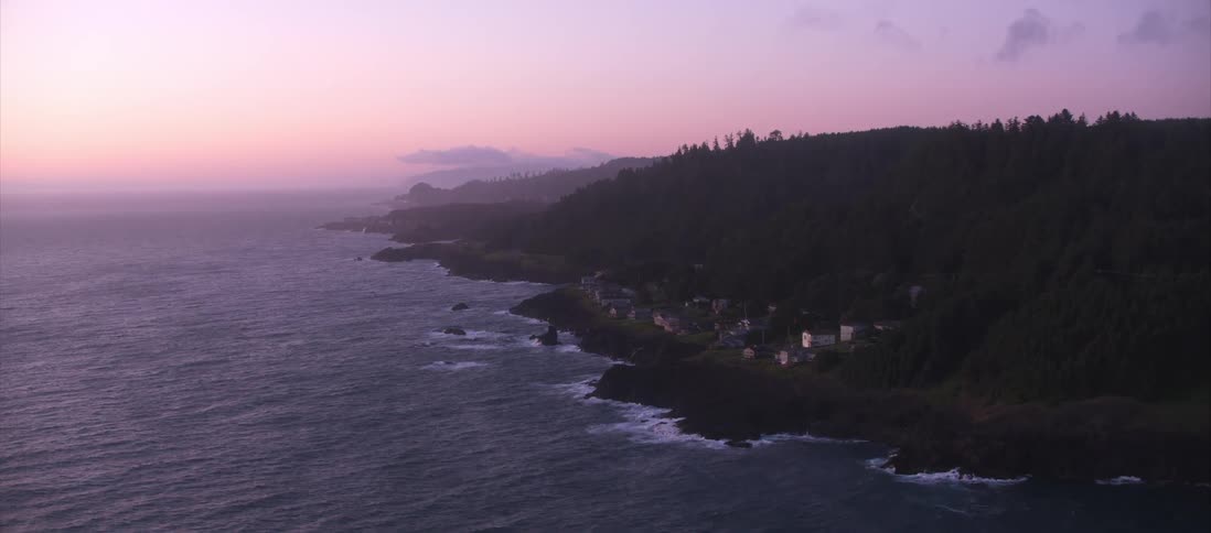 A coastline in the evening