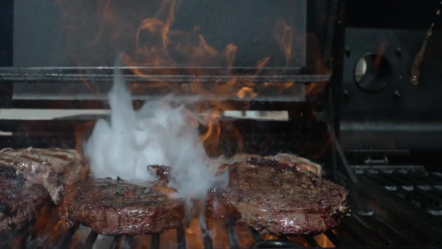 Stakes on a grill