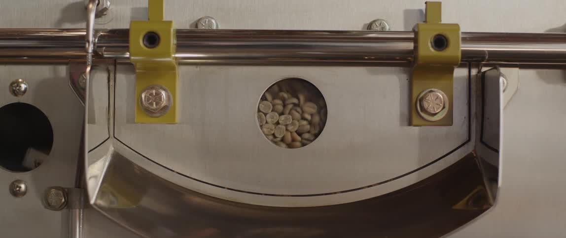 Peanuts spin inside a machine