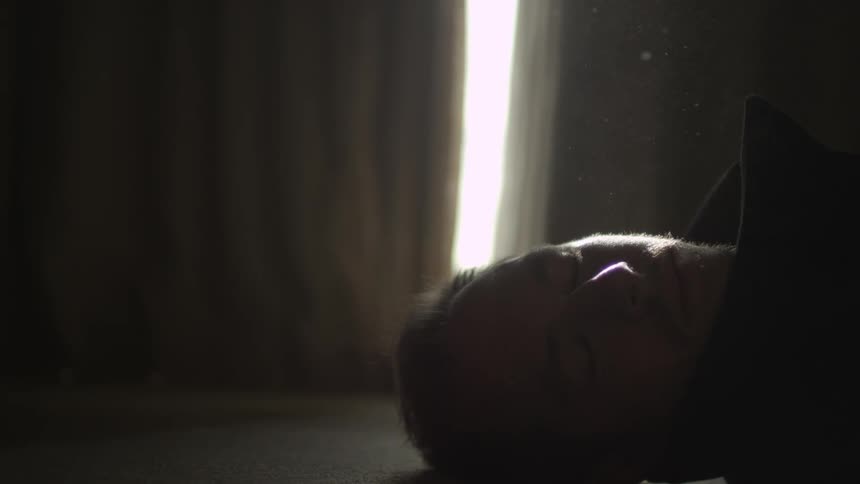 A man sleeps
