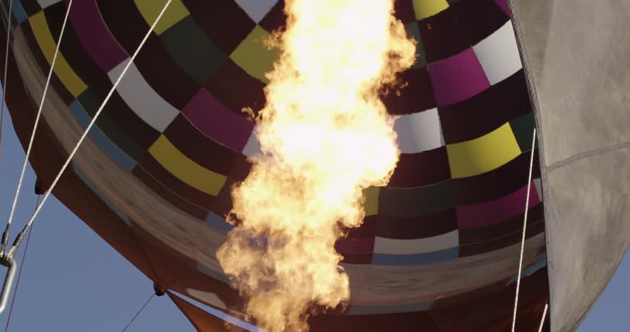 Flame inside a hot air balloon