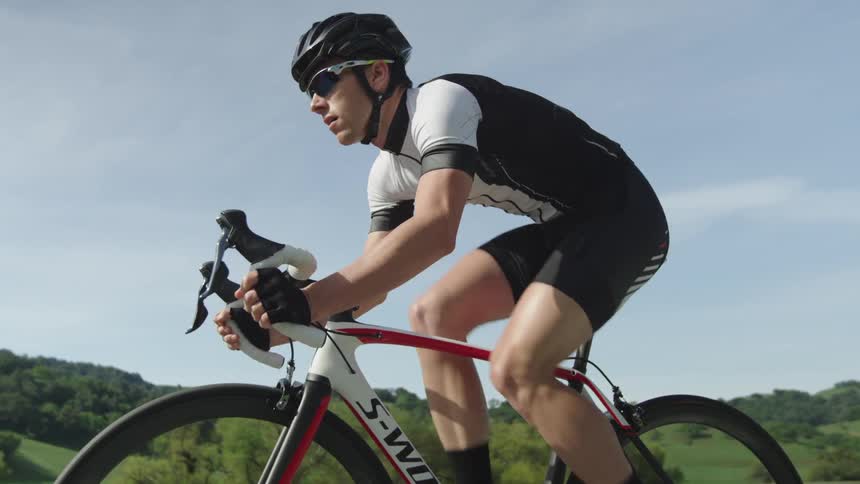 Man biking in the daytime