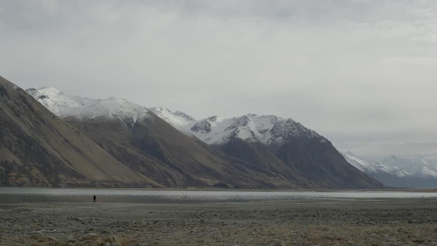 Snow capped mountain top