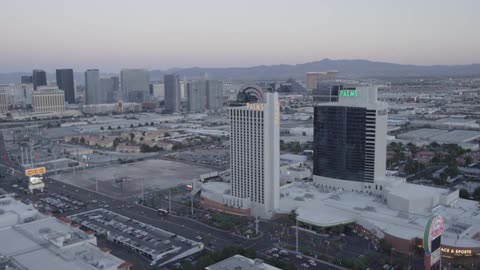 Moving aerial view of las vegas