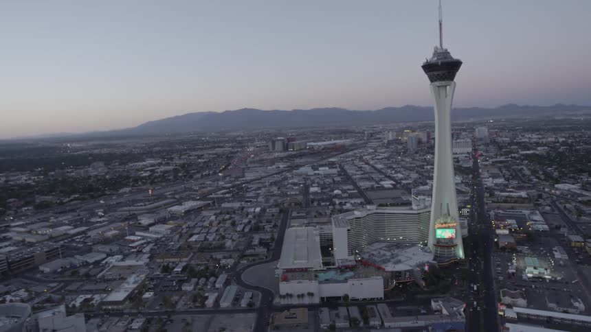 Aerial view of the stratosphere in las vegas