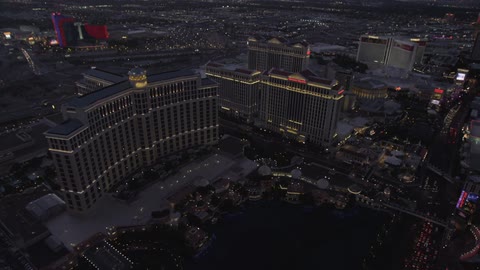 Las vegas at night from above