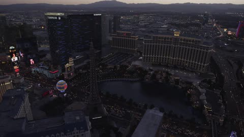 Sky view of Las Vegas at dusk