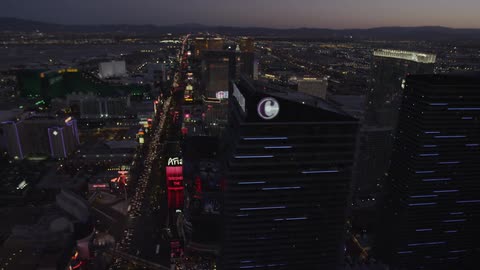 Aerial view of las vegas at night