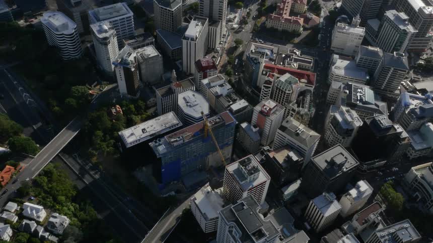 A city is shown from above