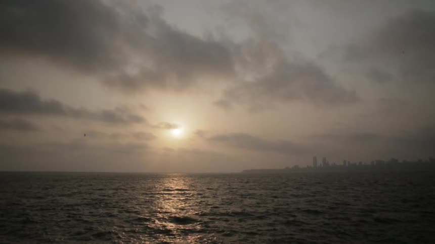 The sun reflects on the ocean