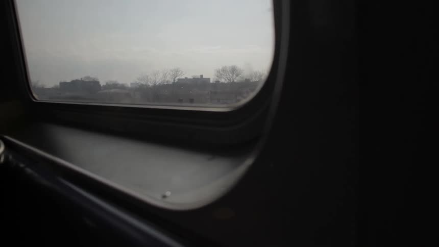 View of things passing by from a window train