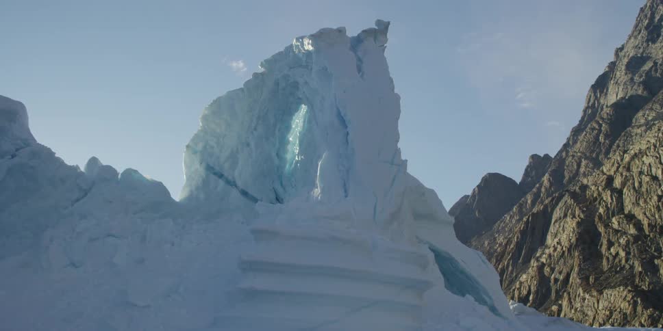 A glacier on a sunny day