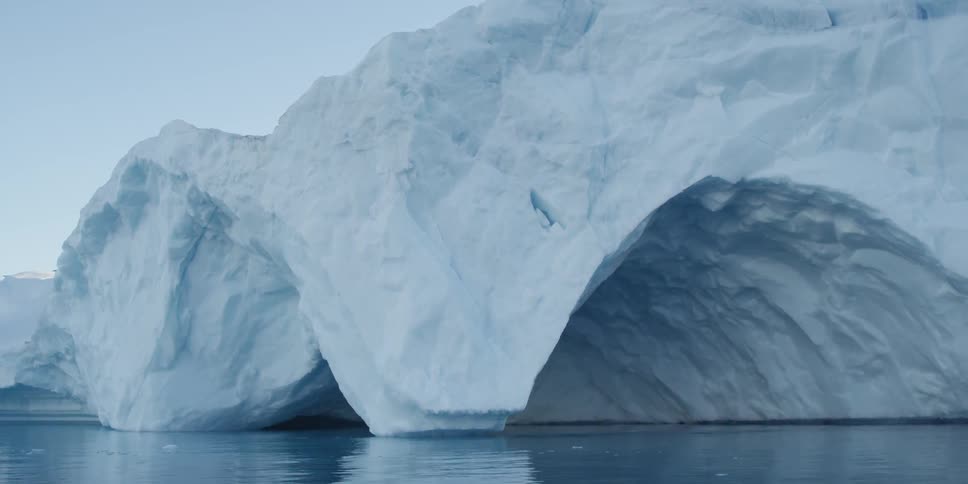 A glacier on still water