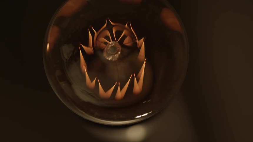 A light bulb lights up
