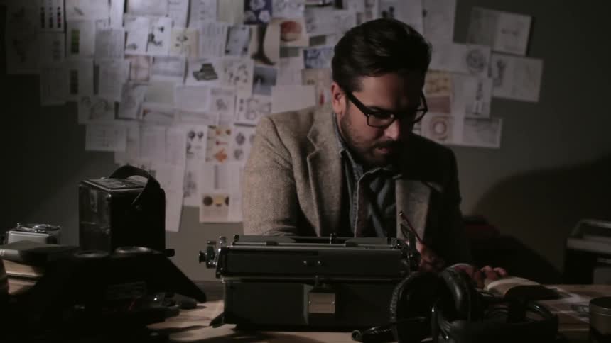 A man works at a desk