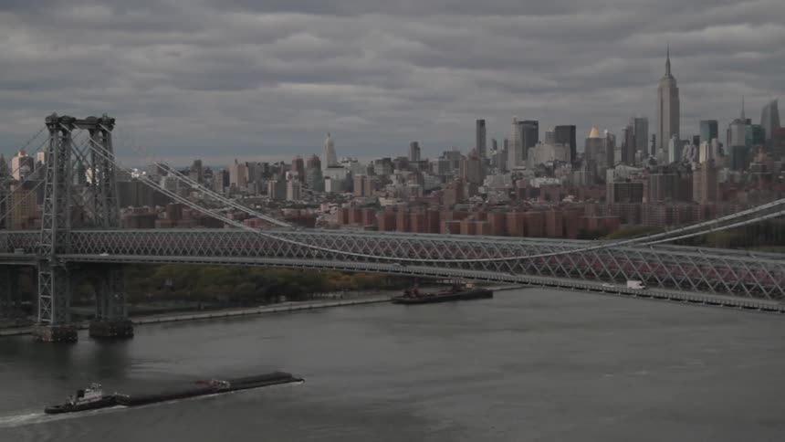 A bridge overlooking a city