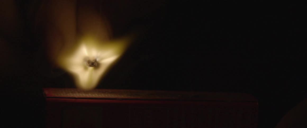 A match is struck in slow motion
