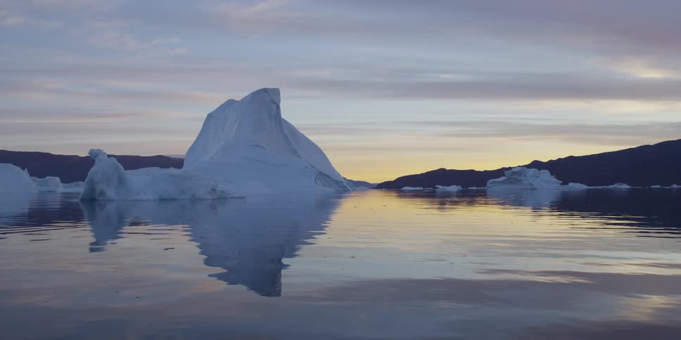A glacier in the ocean