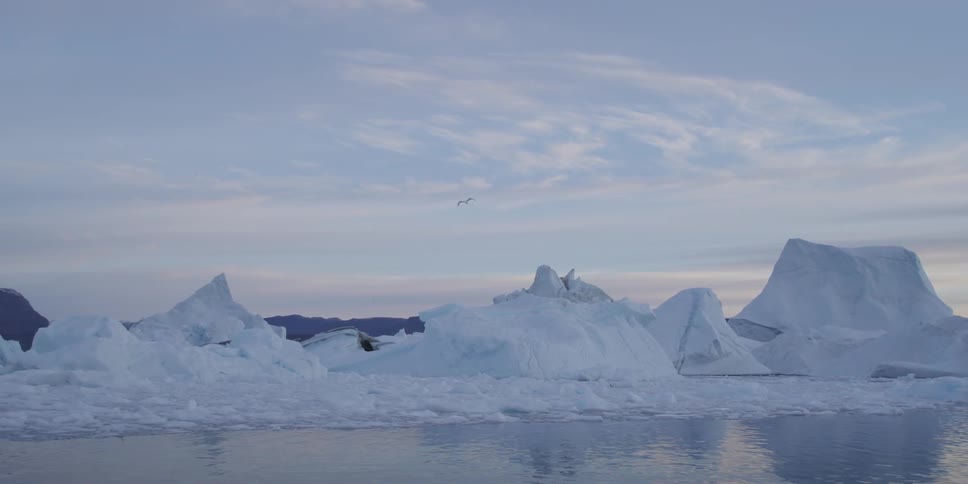 Glaciers at dusk