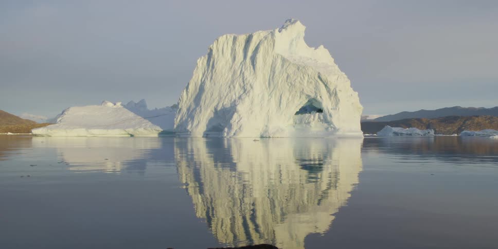 A glacier on a sunny day