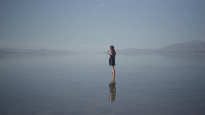 A person standing out in the water