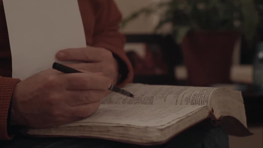 A man reads the bible