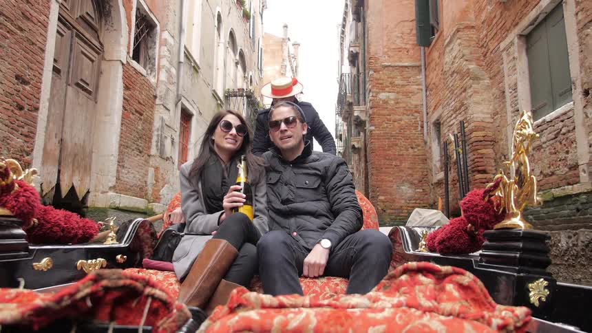 A couple in a gondola