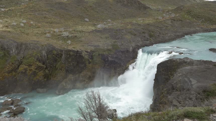 Water rushing over a waterfall