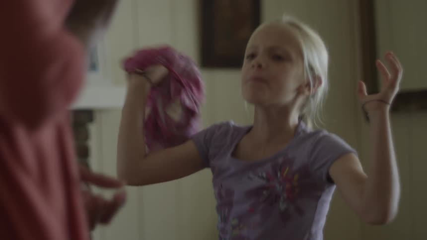 Girl angrily yells at another person