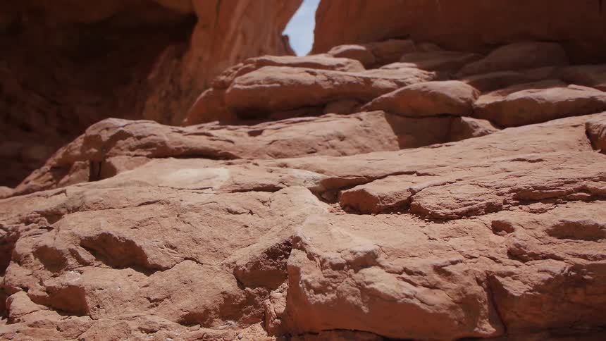 A rock formation in the daytime