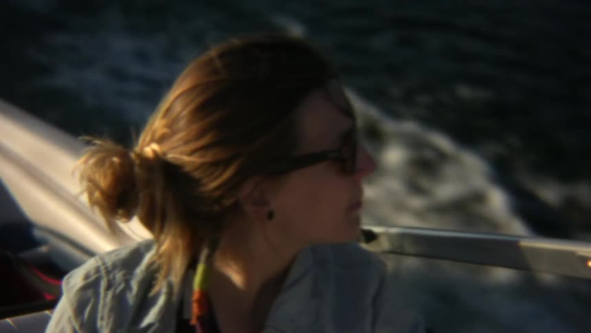 Woman taking a ride in a boat