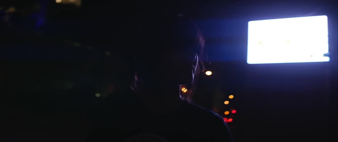 A person looking at a teleprompter