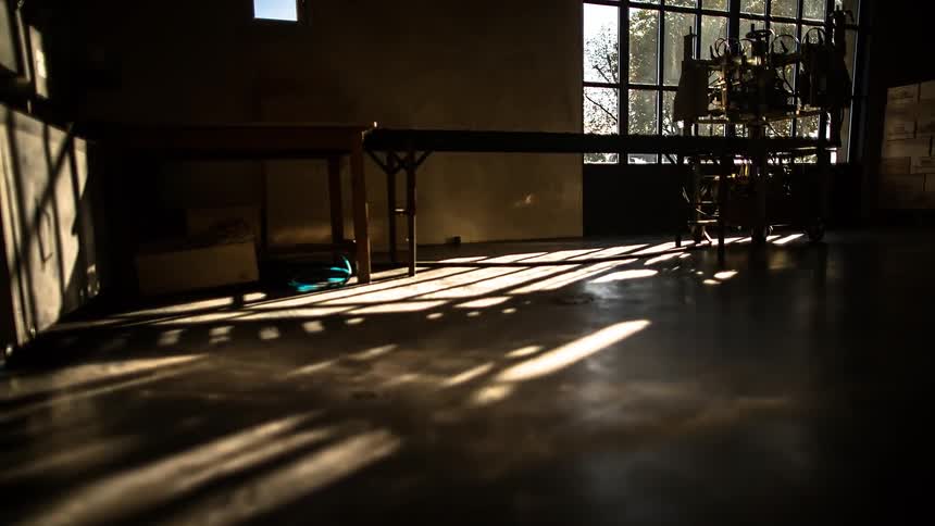 Sunlight moving through an open window