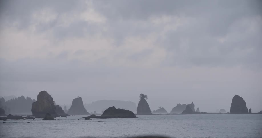 A lone beach at dusk