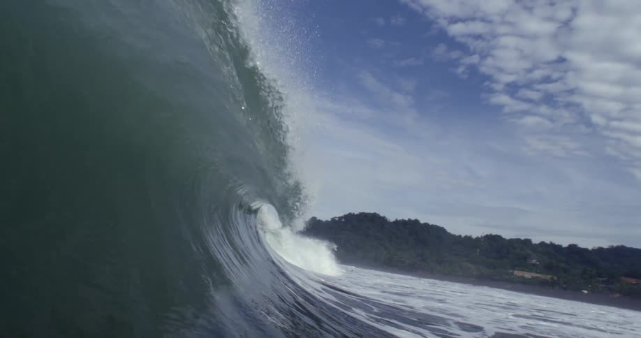 A large wave crests