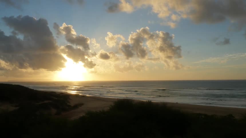 A calm coast at sunrise