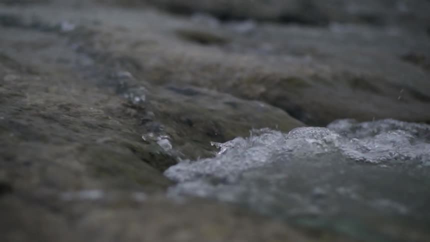 Water flowing over rocks