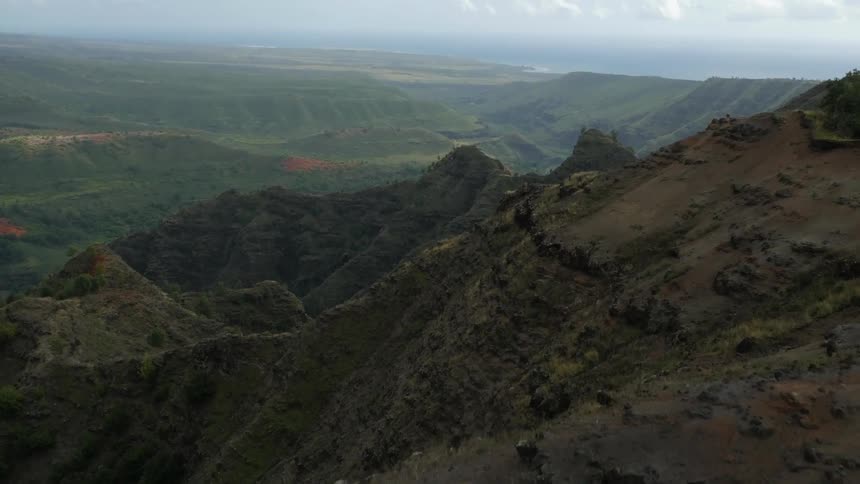 An aerial view of a mountain