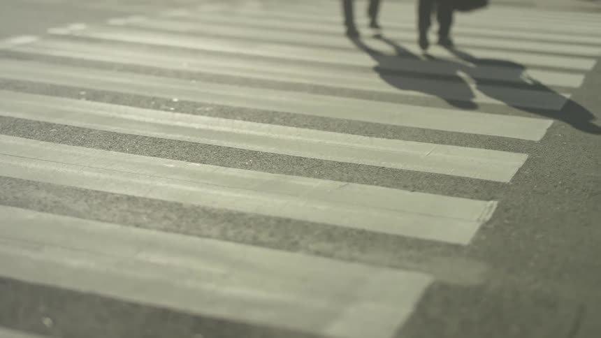 People walking on a crosswalk