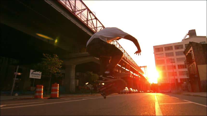 A person riding a skateboard