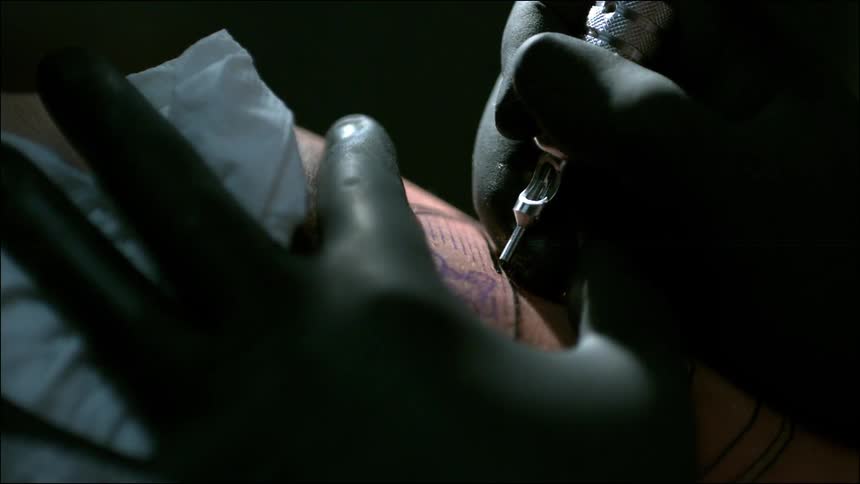 A person getting a tattoo