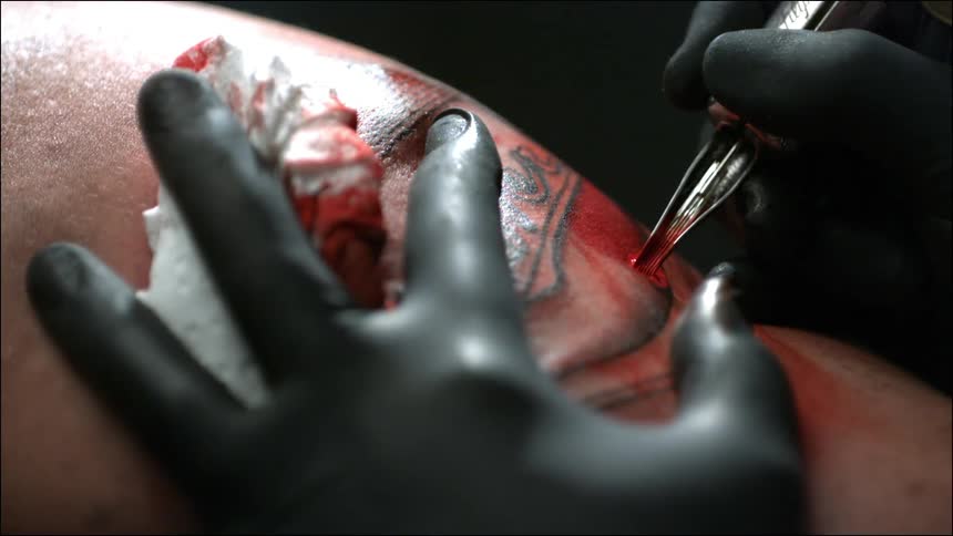 A person getting a tattoo