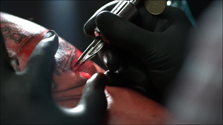 A person getting a tattoo