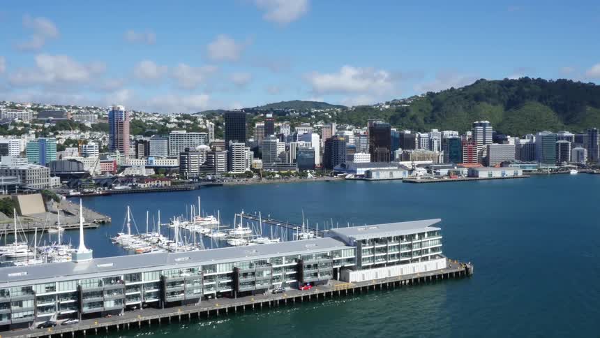 Coastal city seen from the air