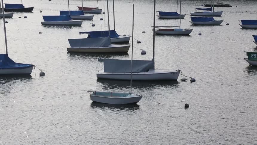 Boats anchored offshore