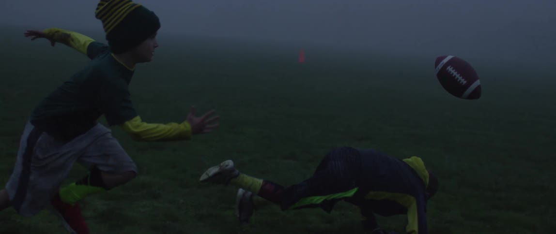 Children are playing in a field