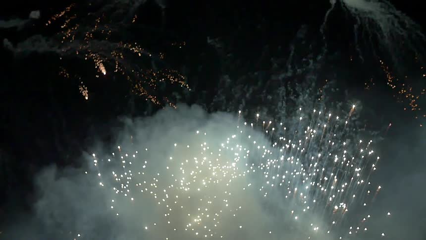 Fireworks are lighting up the night sky