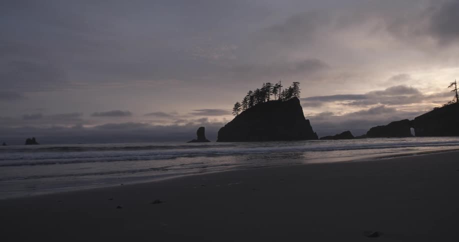 A lone beach at dusk