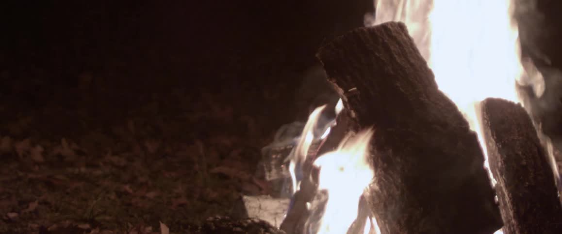 Large bonfire at night burning away